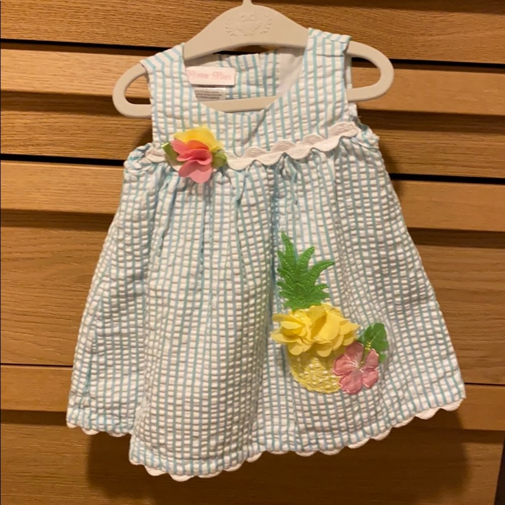 Bonnie Baby seersucker summer dress & diaper cover
